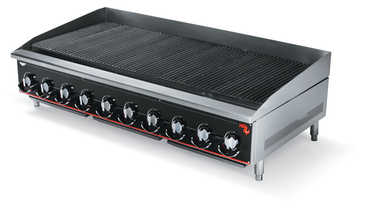 60-inch Cayenne® heavy-duty radiant / lava rock charbroiler