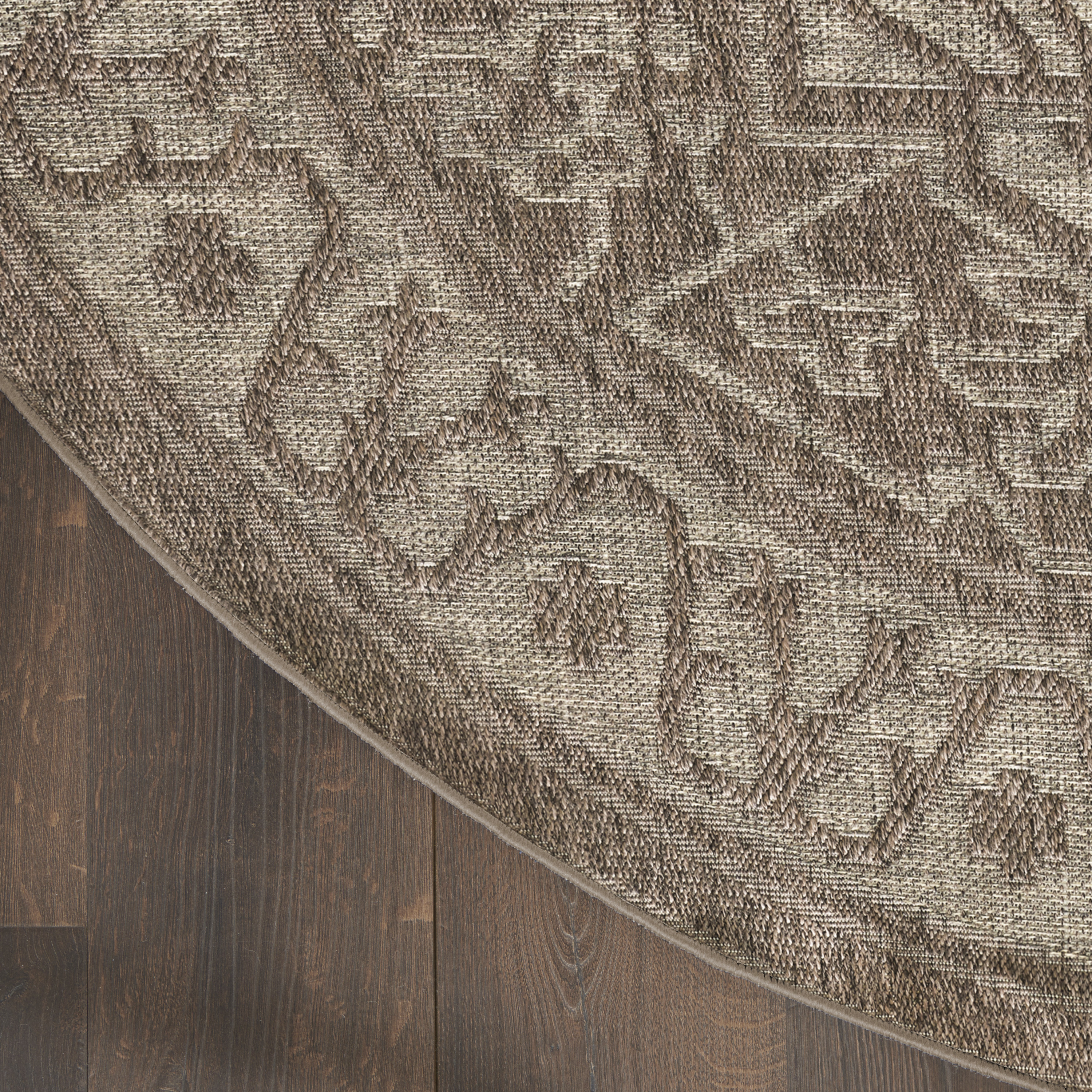Nourison Tulum 8' x Round Brown Outdoor Rug
