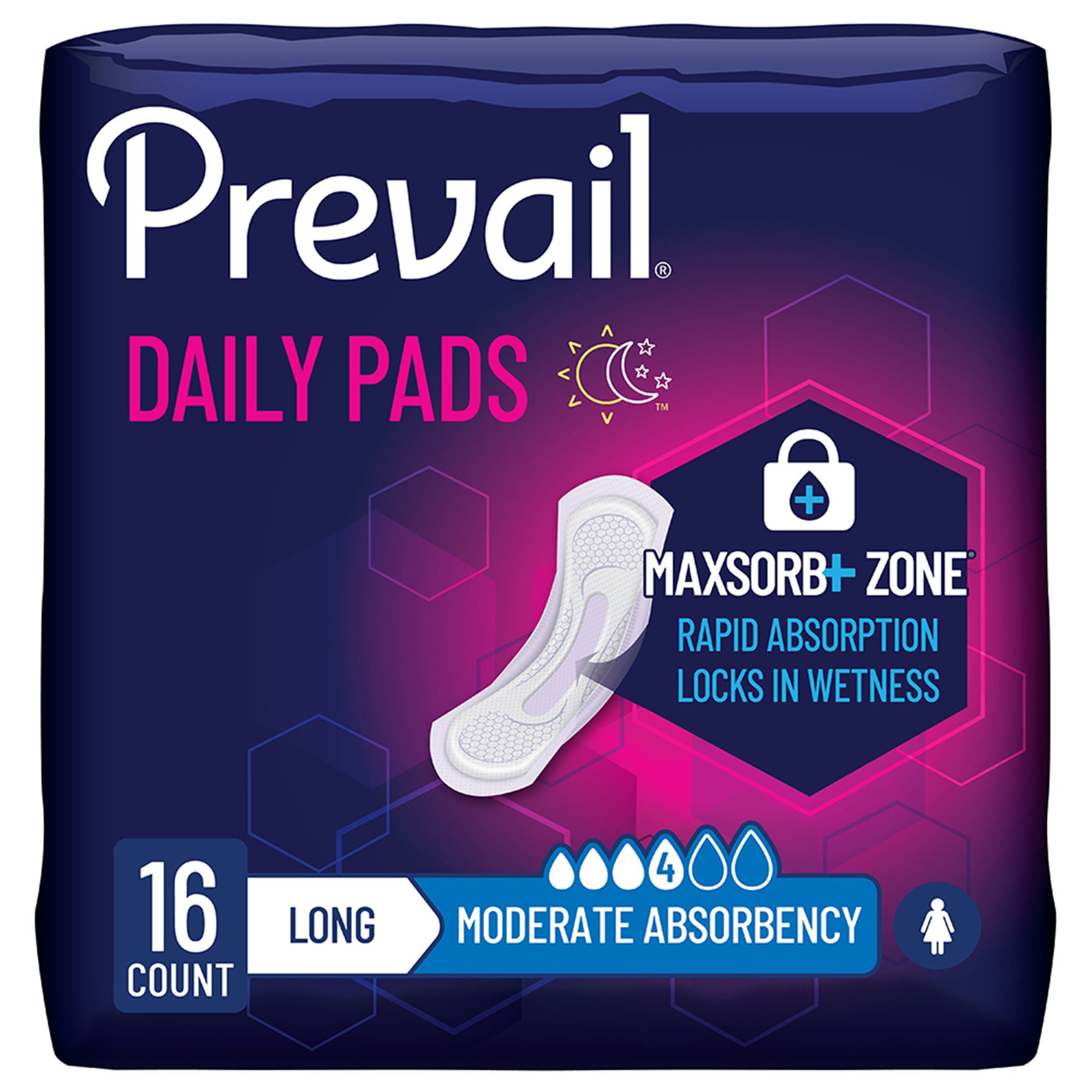 Prevail® Daily Pads Moderate Bladder Control Pad, 11-Inch Length