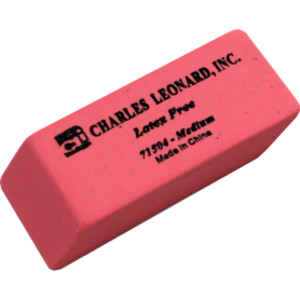 Eraser, Synthetic, Latex Free, Wedge Shape, Pink, Medium, Box of 24