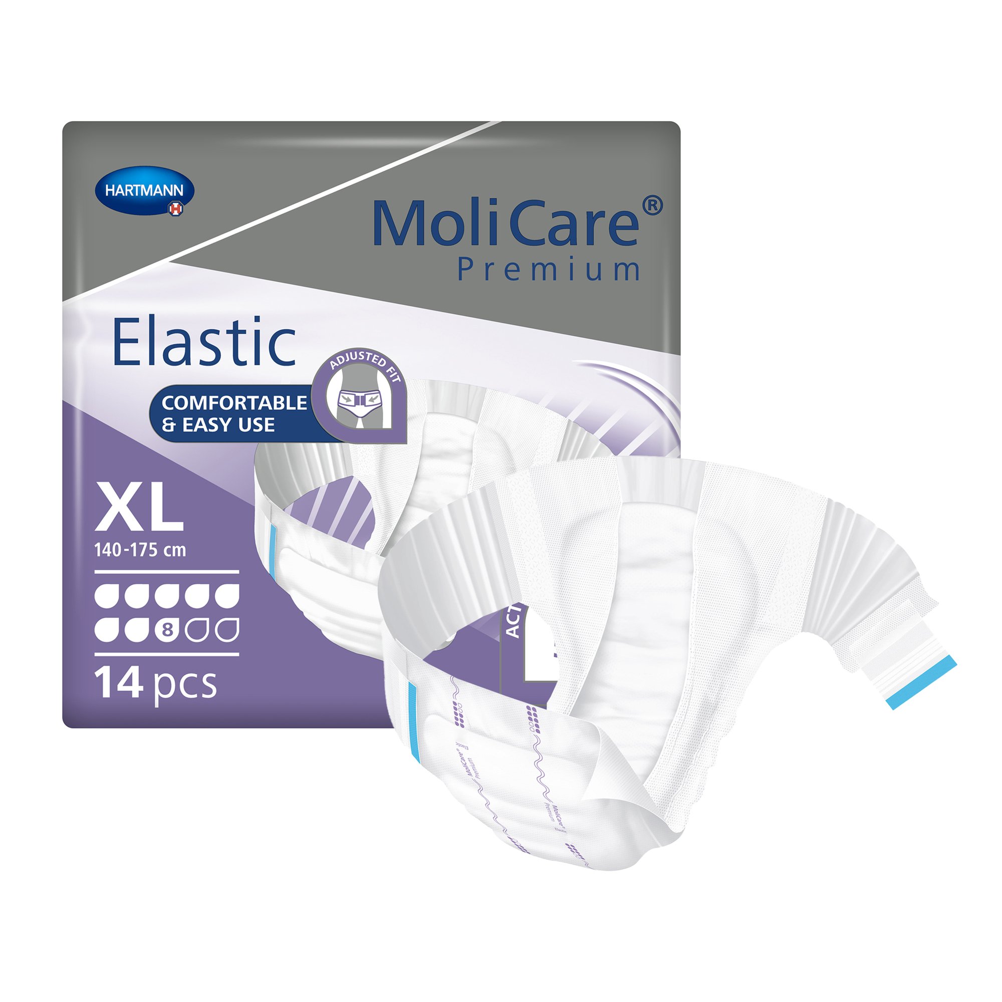 MoliCare Premium Elastic 8 Drop Absorbency Incontinence Briefs, X-Large MK 1174293
