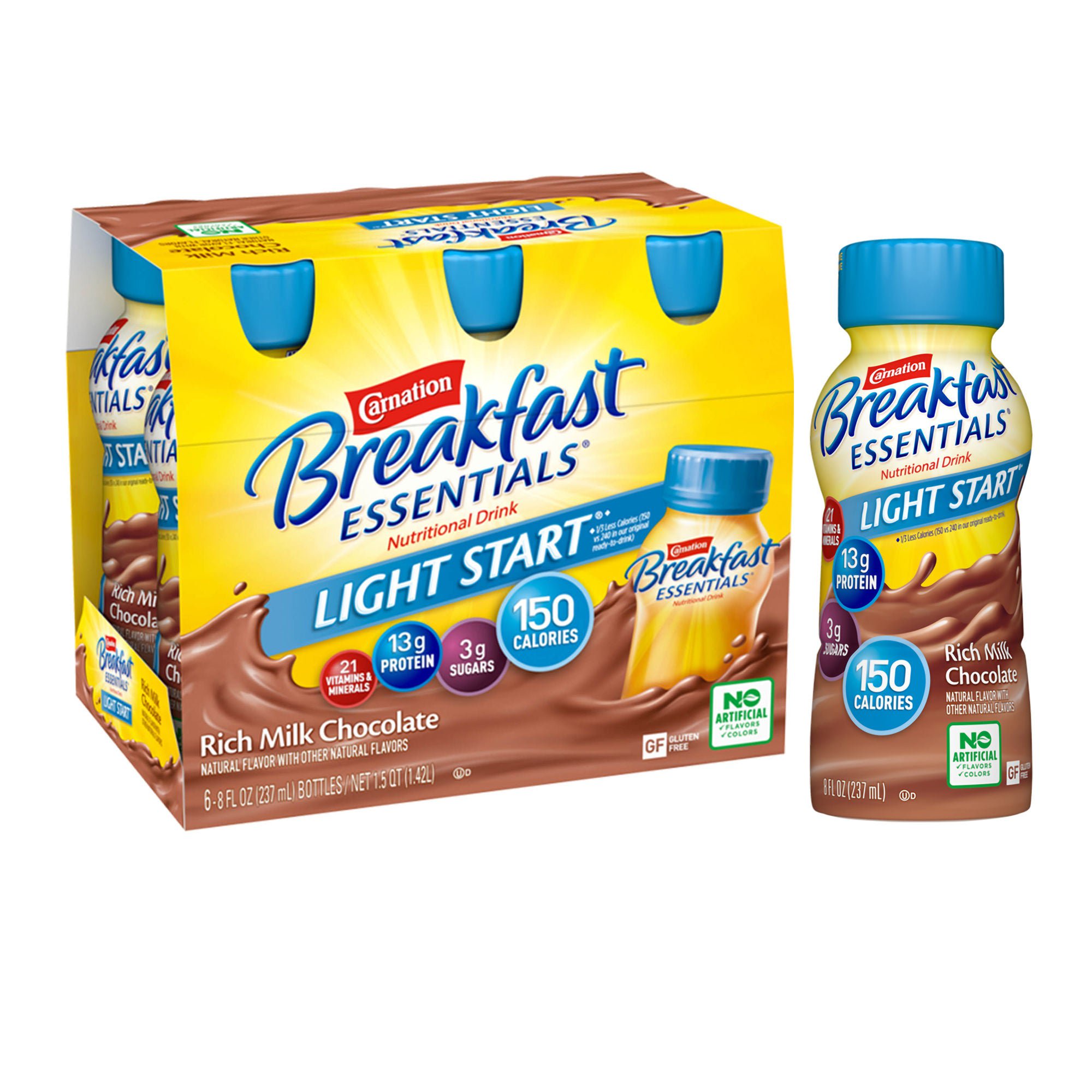 Carnation Breakfast Essentials® Light Start® Chocolate Nutritional Drink, 8-oz.