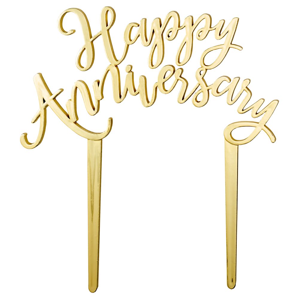 Image Cake Gold Happy Anniversary