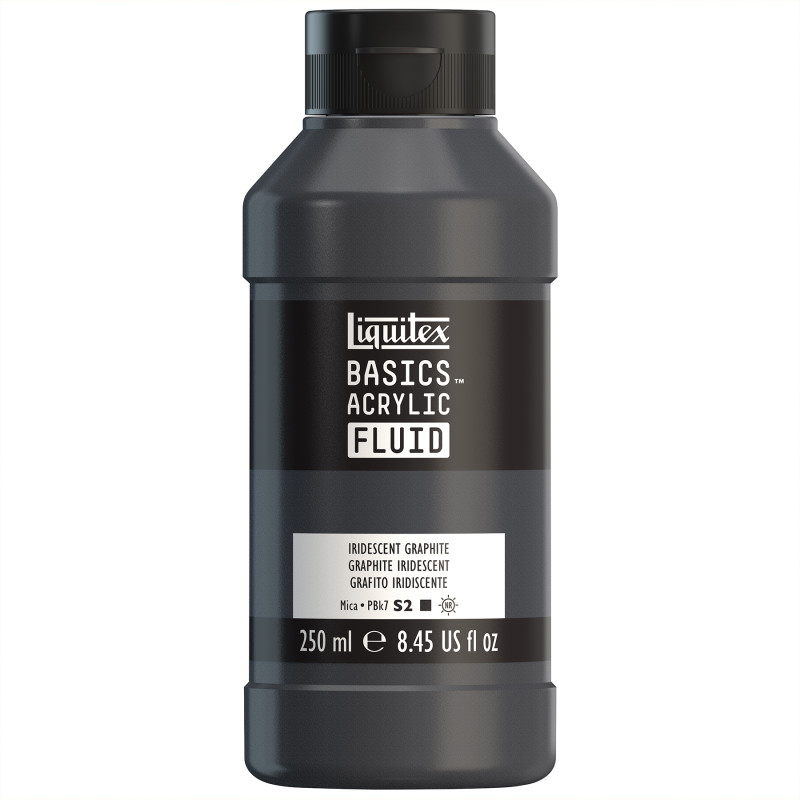 BASICS Acrylic Fluid, 250 mL, Bottle, Iridescent Graphite