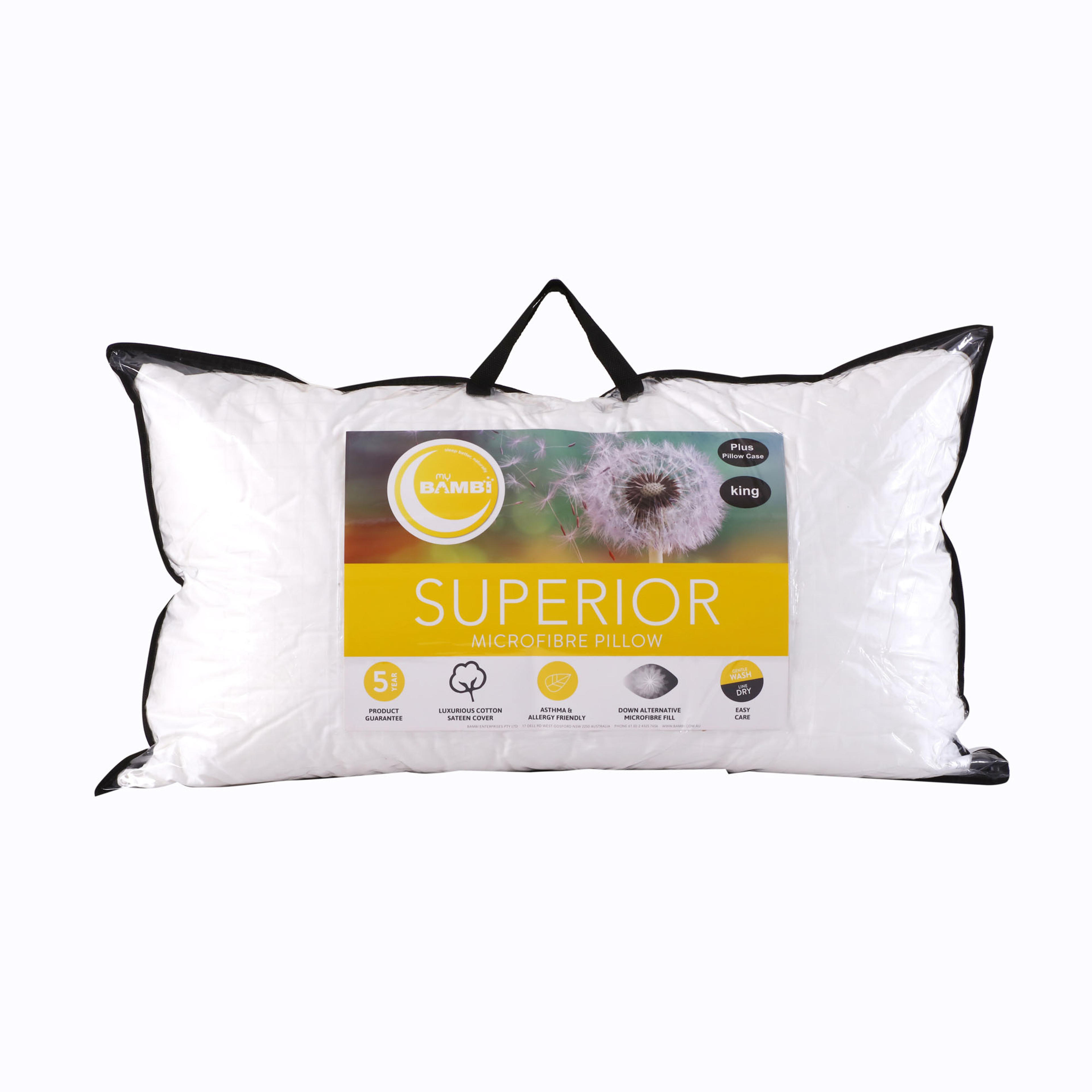 Product image of the  Bambi Superior Microfibre Pillow from Forty Winks