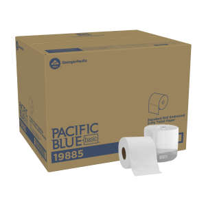GEO19885, Georgia Pacific, Pacific Blue Basic Standard Bath Tissue, 2 ply, 3.5in x 3.8in, 550 Sheets