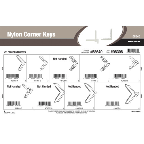 Nylon Corner Keys Assortment (1/5