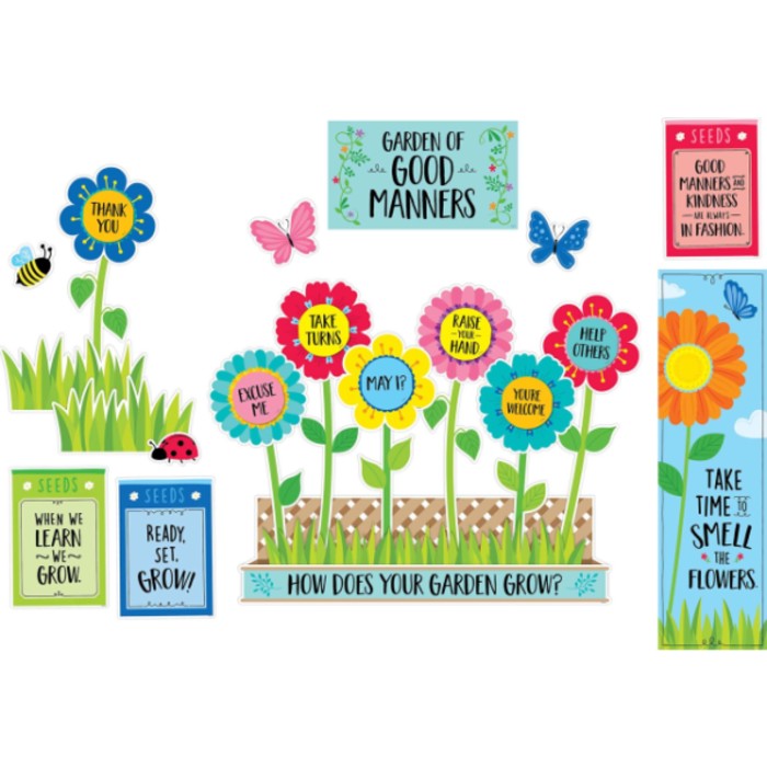 Garden of Good Manners Mini Bulletin Board Set