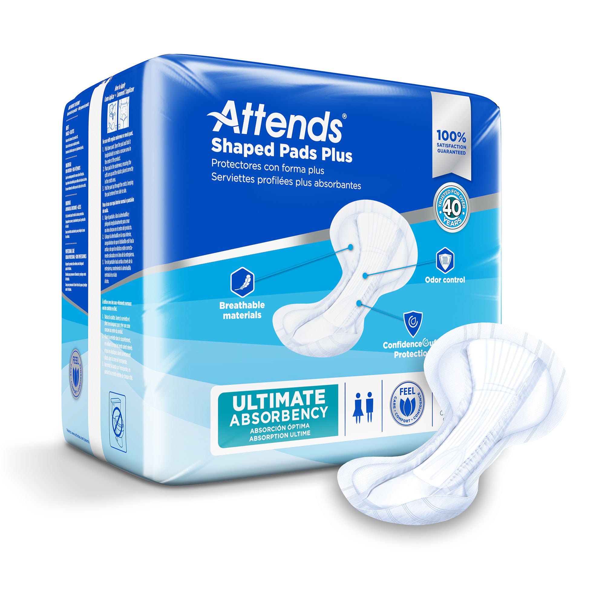Attends® Shaped Bladder Control Pads, Plus