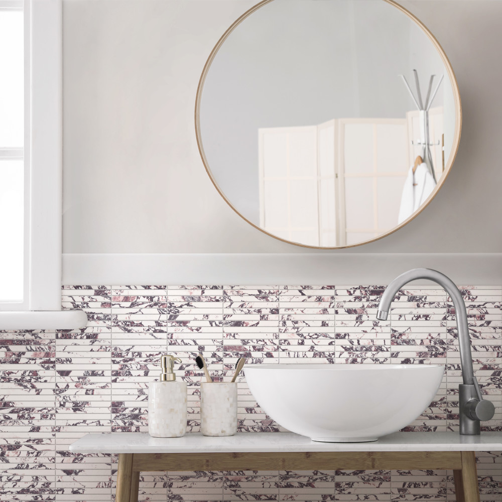 Touche Brick Stacked Rubis 11-3/4 in. x 11-3/4 in. Porcelain Mosaic Tile