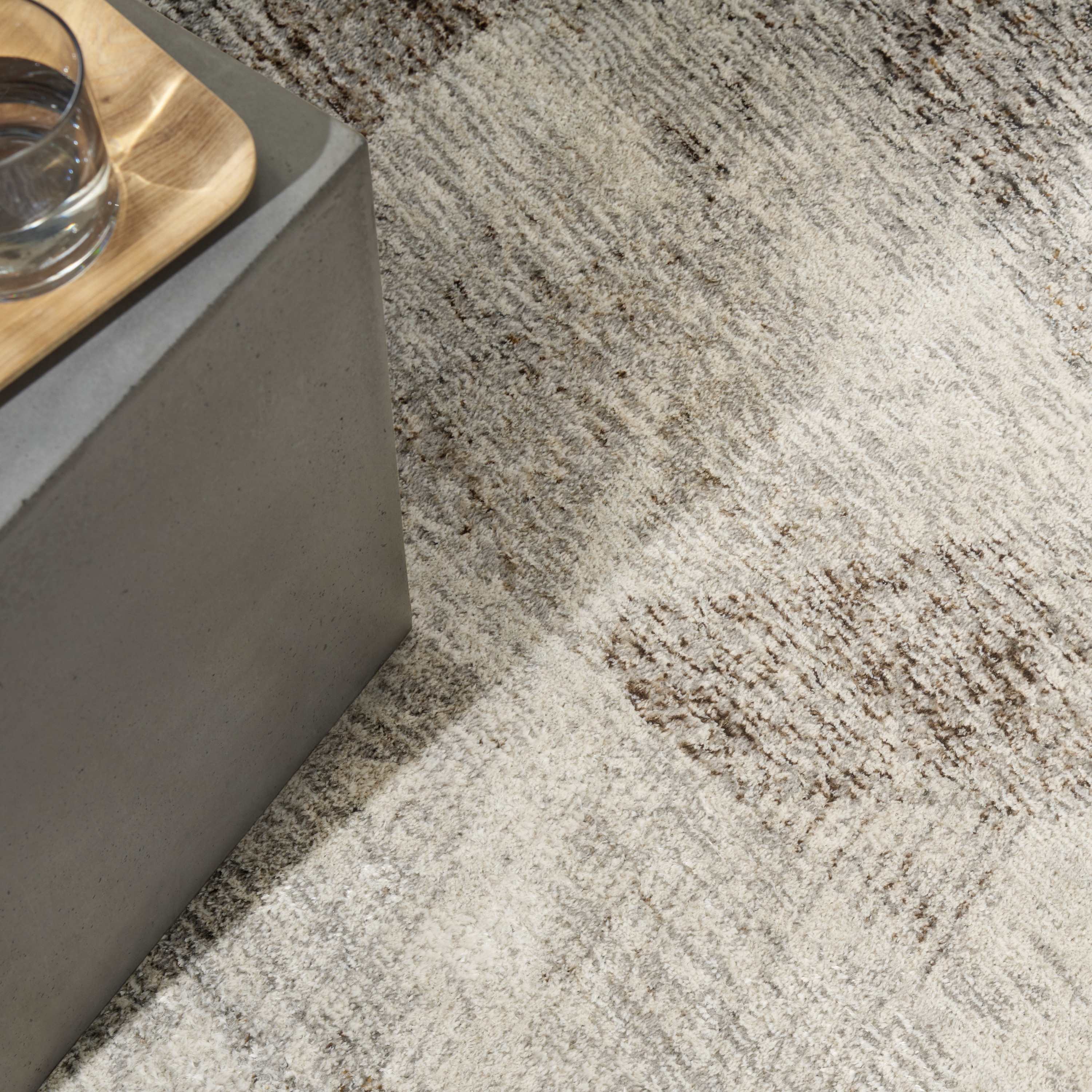 Calvin Klein CK073 Compass 5'3" x 7'3" Ivory Multicolor Modern Indoor Rug