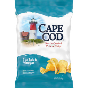 Cape Cod Potato Chips, Sea Salt and Vinegar Kettle Chips, 2 Oz
