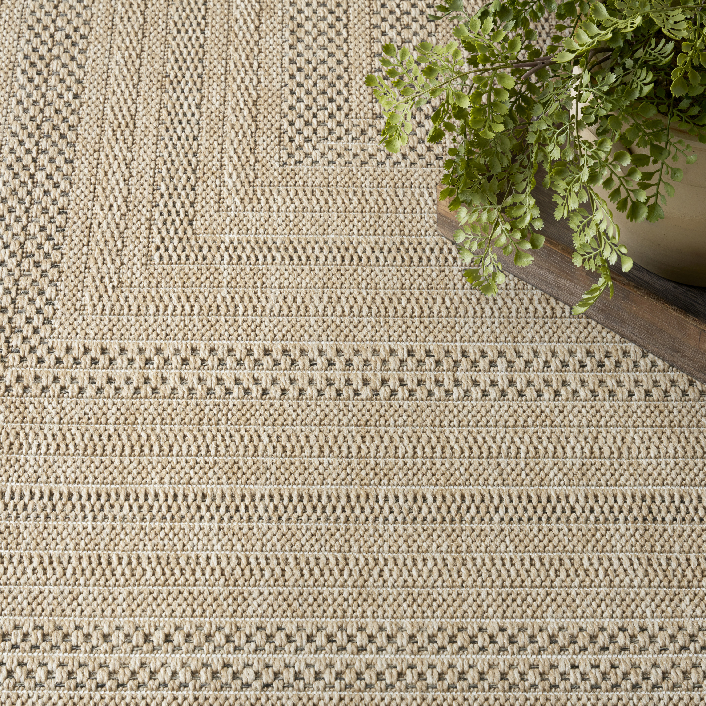 Nourison Tulum 8' x Round Taupe Grey Outdoor Rug