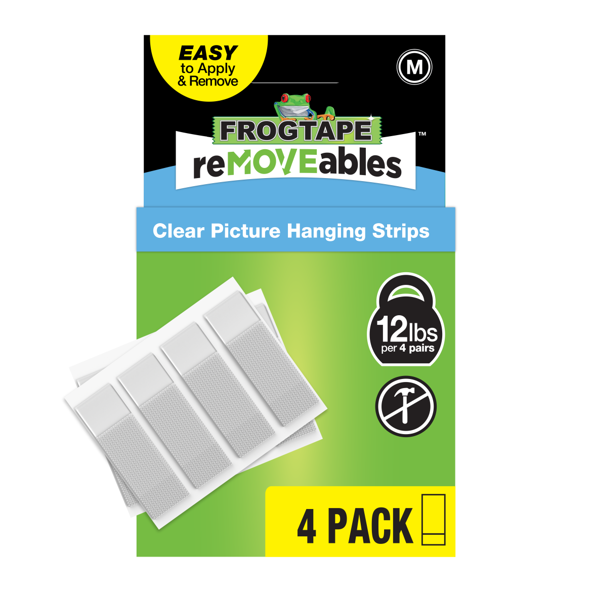 FrogTape reMOVEables<sup>®</sup> Medium Clear Picture Hanging Strips Primary Product Image