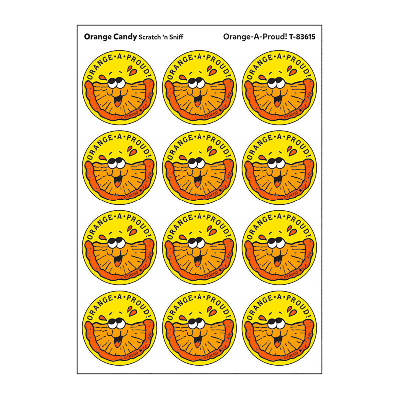 Orange-A-Proud!/Orange Candy Scented Stickers, Pack of 24