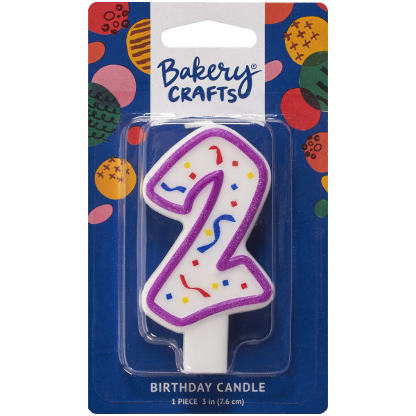 2 Party Purple Numeral Candles