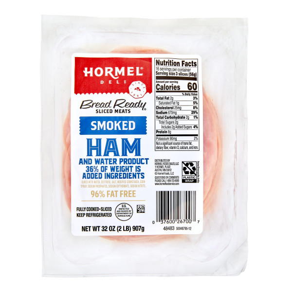 BREAD READY(r) Ham, Smoked, Ham & Water, .67 oz slices, 6/2 lb . C1CB - Front Center Inner Pack (Hi Res)