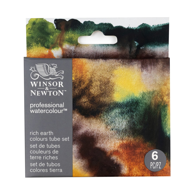 Professional Watercolors, 5 mL Tubes, Rich Earth Colors, Set of 6