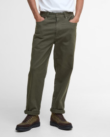 Pantaloni in tessuto stretch lavato dalla vestibilità regular 