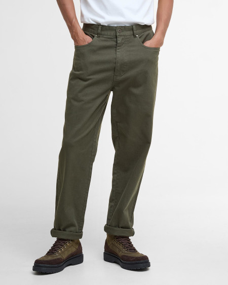 Pantaloni in tessuto stretch lavato dalla vestibilità regular