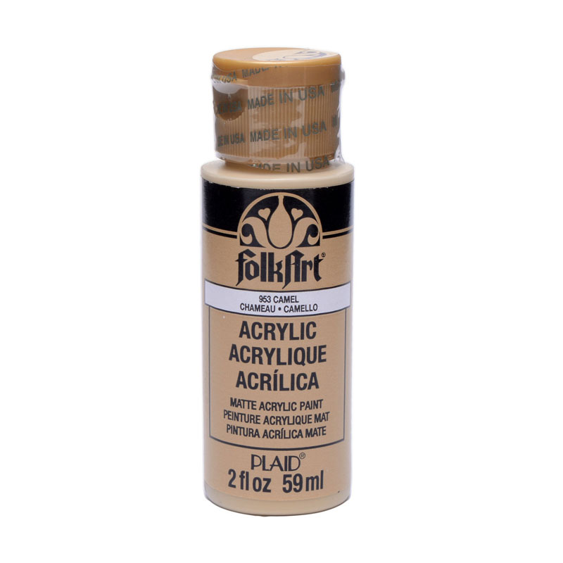 Folkart Color Acrylic Paint Camel - 2oz