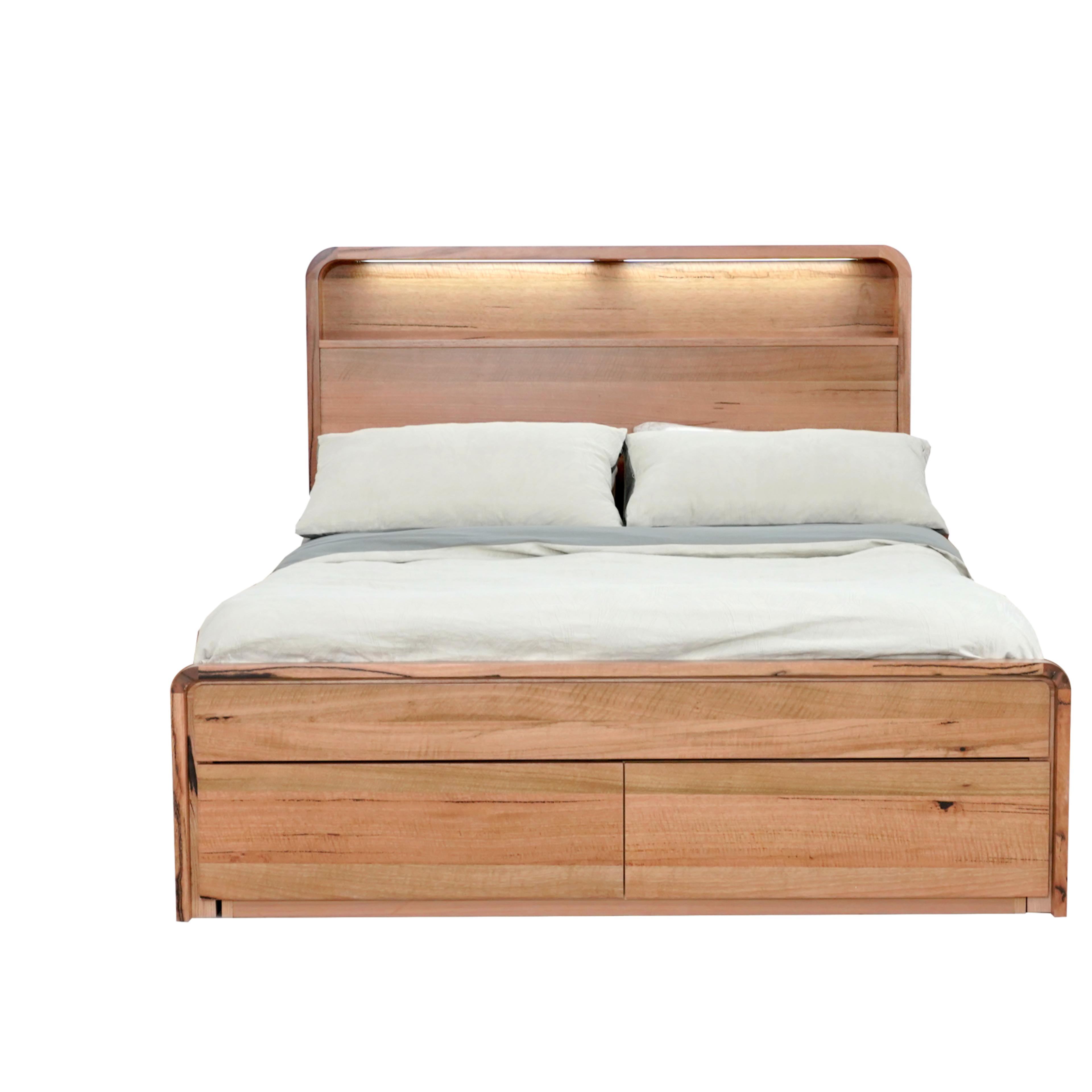 Product image of the  Macquarie Bed Frame, W/ Bookend Headboard & Gas Lift & Footend Drawers Base, Natural from Forty Winks