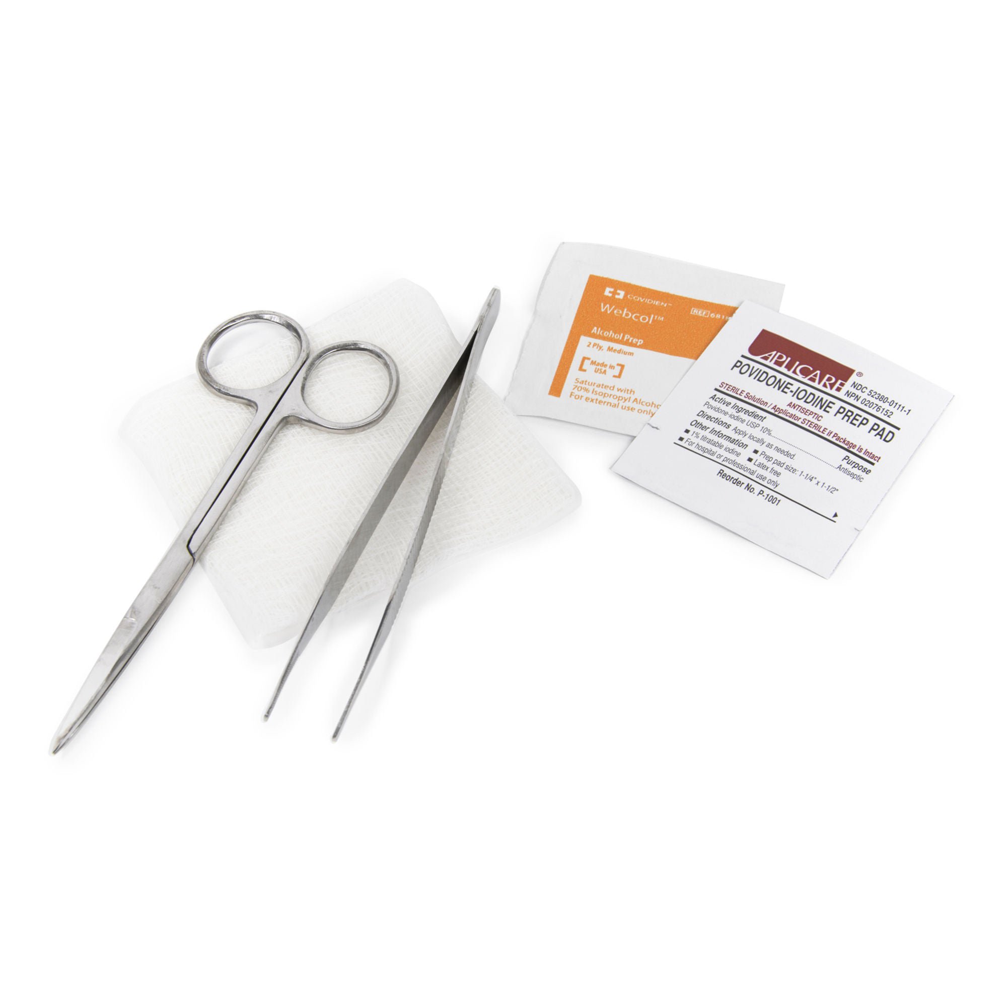 McKesson Suture Removal Kit with Alcohol and PVP Prep Pads