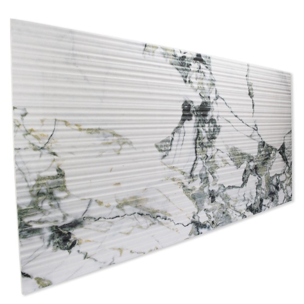 Sample – Touche Pleated Deco Jade Porcelain Floor and Wall Tile