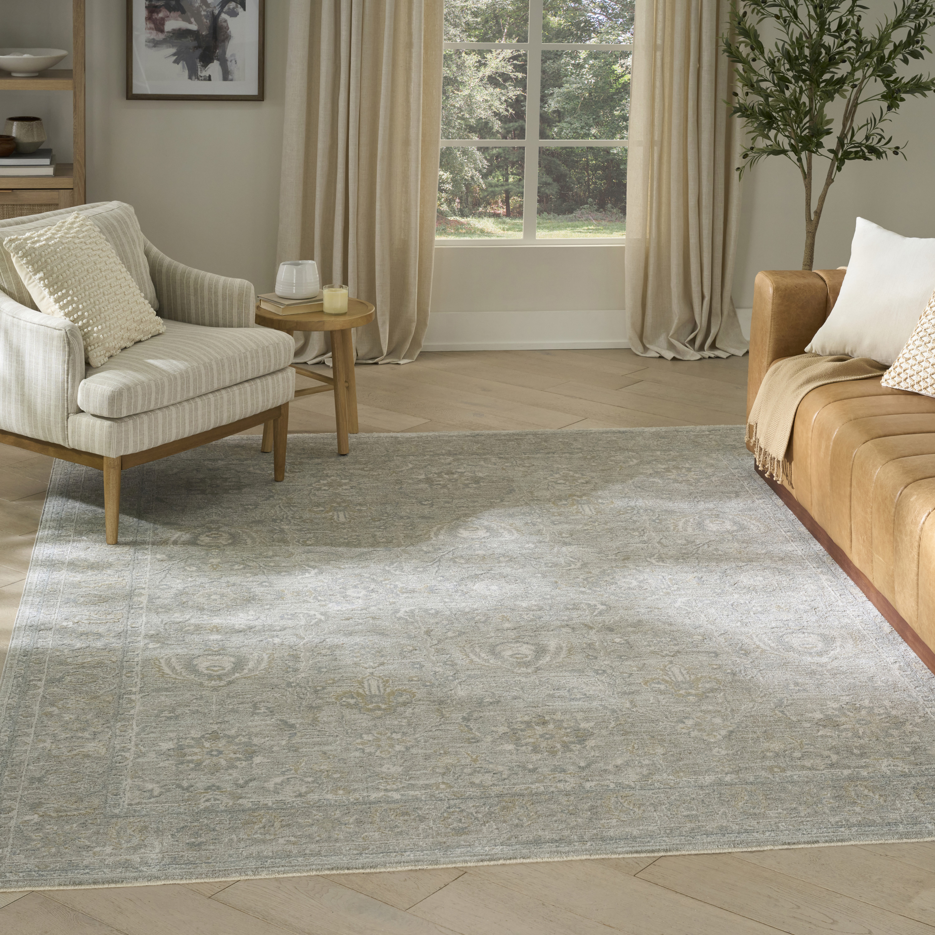 Nourison Envy 5'3" x 7'10" Grey Vintage Indoor Rug