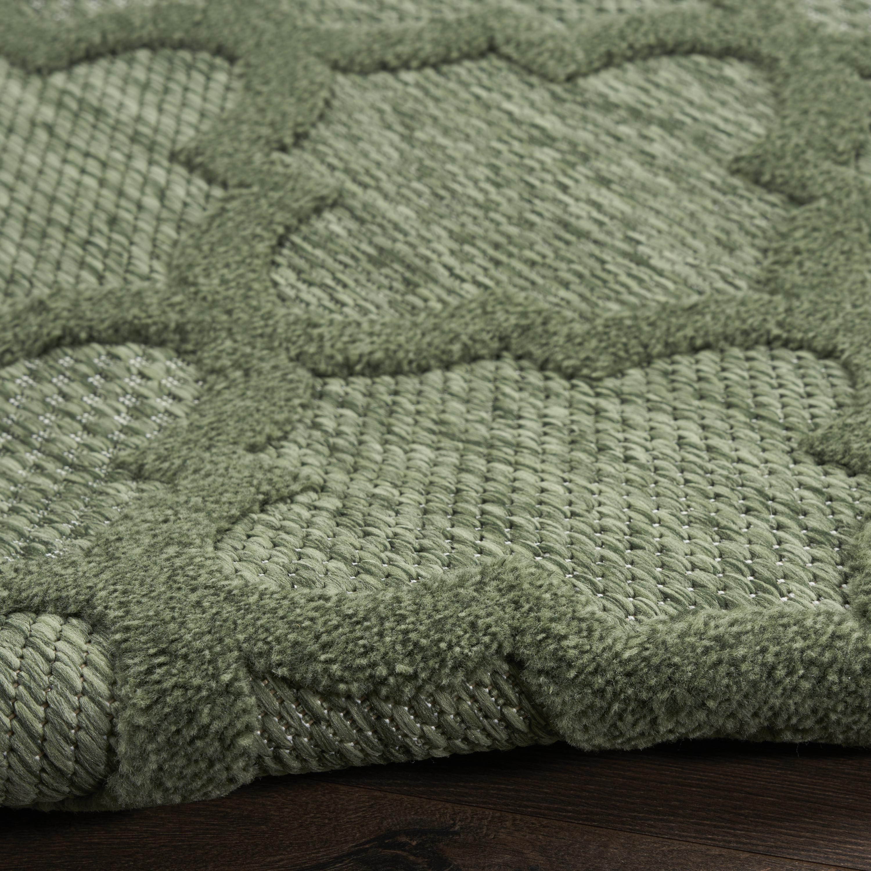 Nourison Easy Care 2' x 6' Green Modern Rug