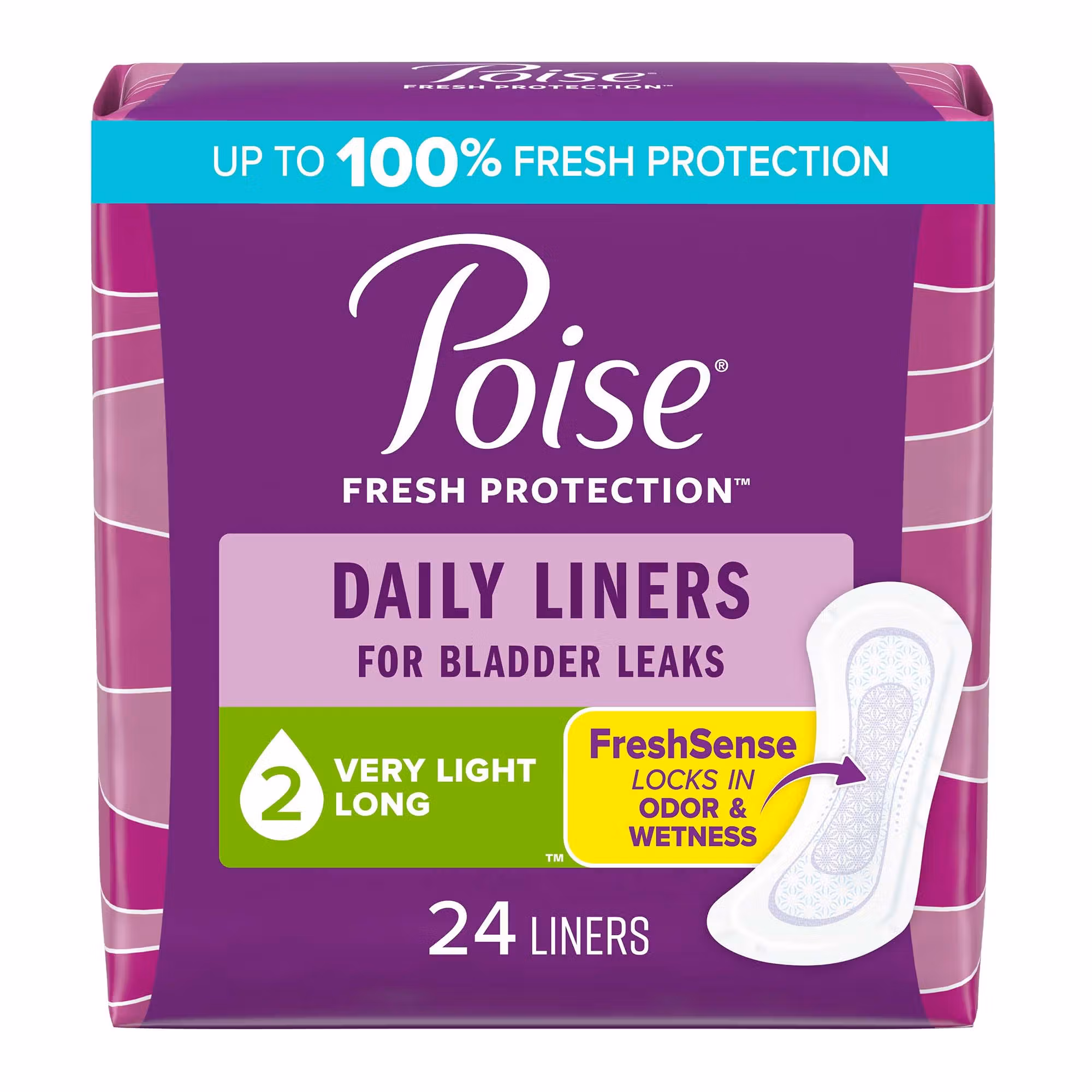 Poise® Bladder Control Pads for Women, Light Absorbency, 8.5-Inch