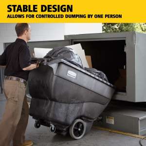 RUB9T13BK, Rubbermaid Commercial, Structural Foam Tilt Truck, Utility Duty, 0.5 Cubic Yard, Black