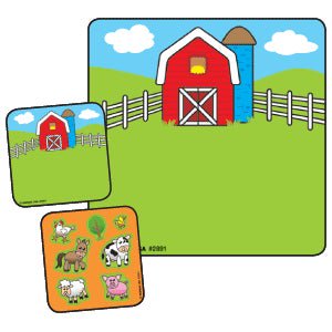 Sticker Make-A-Sticker™ 90 per Unit Barnyard Make - A - Sticker , Assorted 2-1/2 X 2-1/2 Inch