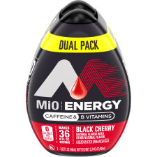MiO Energy Black Cherry Water Enhancer Caffeine & B Vitamins Dual Pack 2 ct Pack 1.62fl oz Bottles