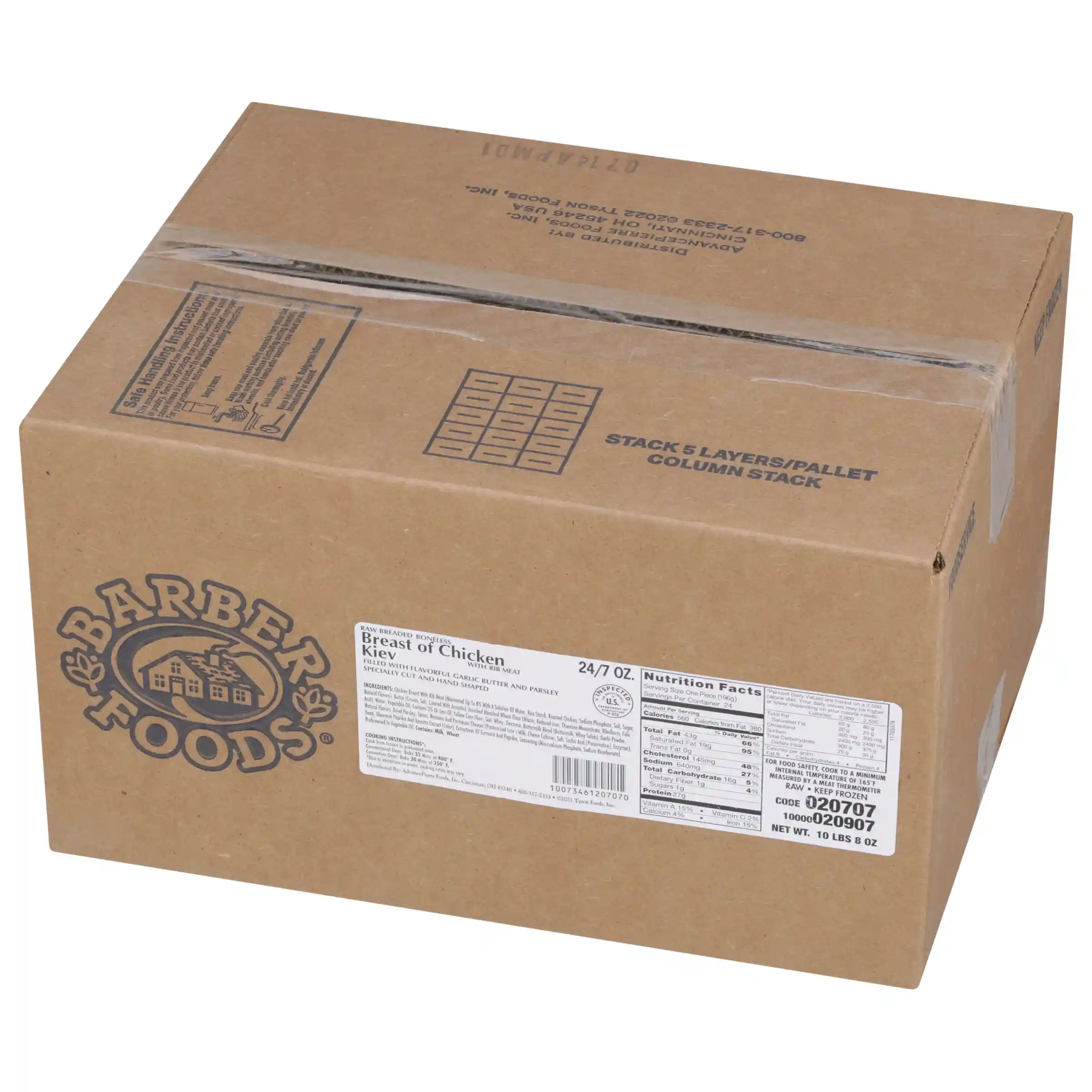 Barber Foods® Uncooked Breaded Chicken Kiev Boneless Stuffed Chicken Breasts 7 oz._image_5
