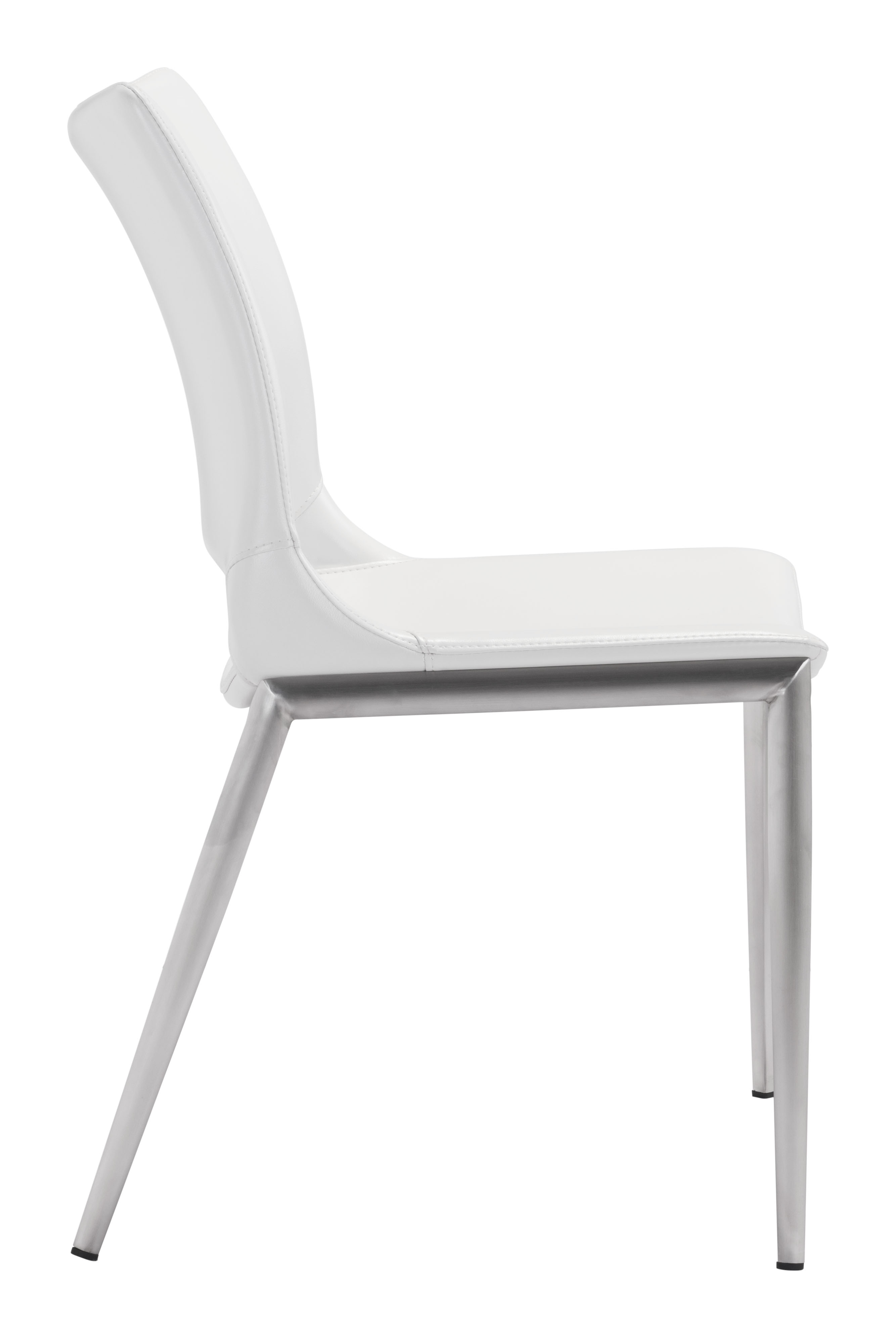 Ace Dining Chair (Set of 2) White & Silver product image