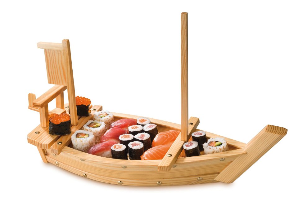 Barco de sushi 50 x 20 cm de bambú