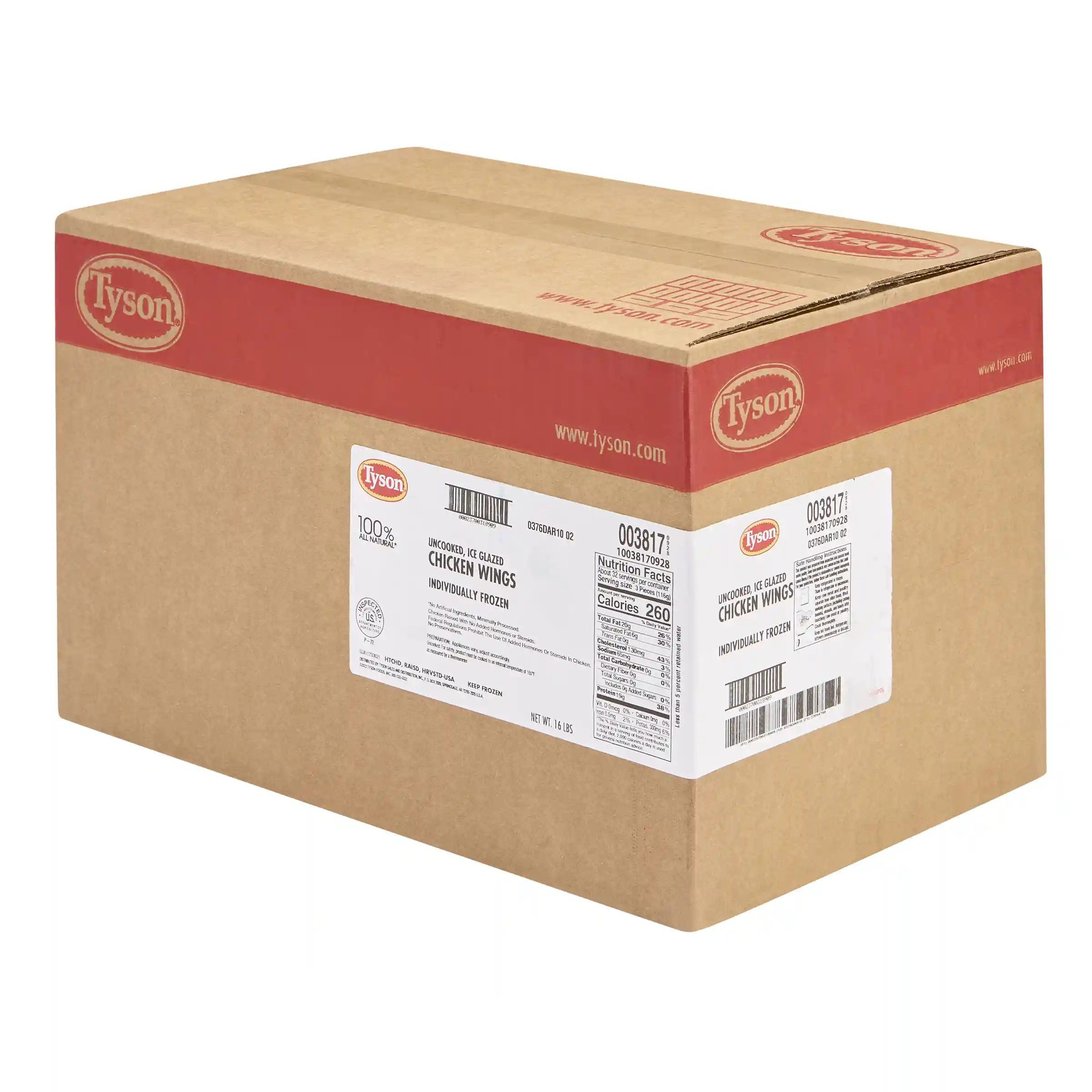 Tyson® All Natural* Uncooked Unbreaded IF Bone-in Chicken Wings_image_5