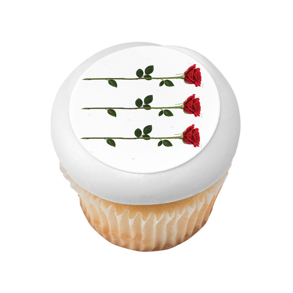 Stemmed Rose PhotoCake® Edible Image® Strips
