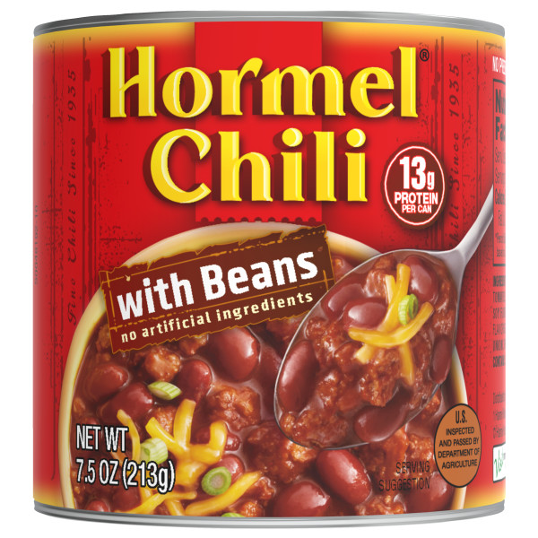 HORMEL(r) Chili W/Beans, 12/7.5oz. . C1N1 - Front No Plunge In Package (Hi Res)