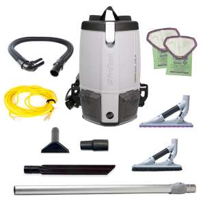 ProTeam, ProVac FS 6 w/ ProBlade Hard Surface & Carpet Floor Tool Kit, 14", Backpack Vacuum