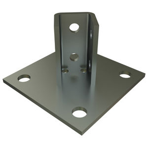 Unistrut® Square Post Base , 10 Holes, Electro-Galvanized