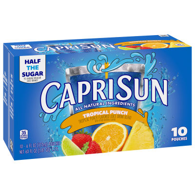 Capri Sun® Tropical Punch Flavored Juice Drink Blend, 10 ct Box, 6 fl oz Pouches