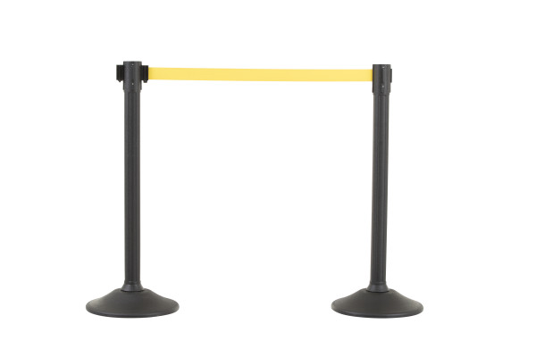 Sentry Stanchion - Black with Yellow Belt 1