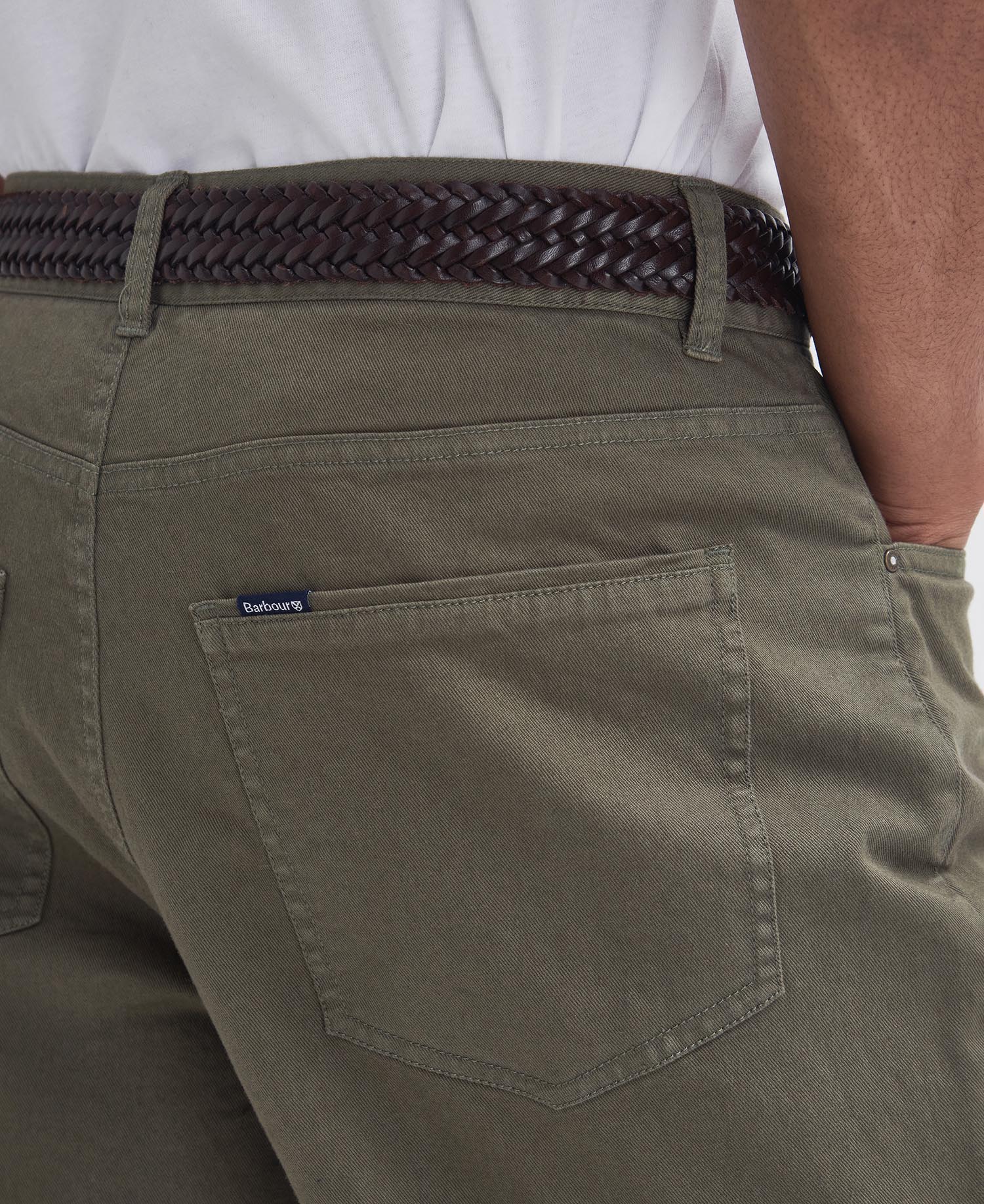 Washed Stretch Regular Trousers image number 4
