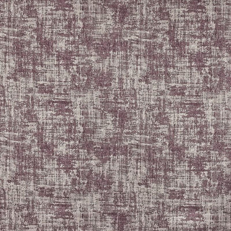 Mottled woven fabric with mauve-and-light-gray crosshatch pattern (curtain- or wallpaper-like) â€” lying flat and static â€” evenly lit close-up showing coarse textured surface across the entire frame.