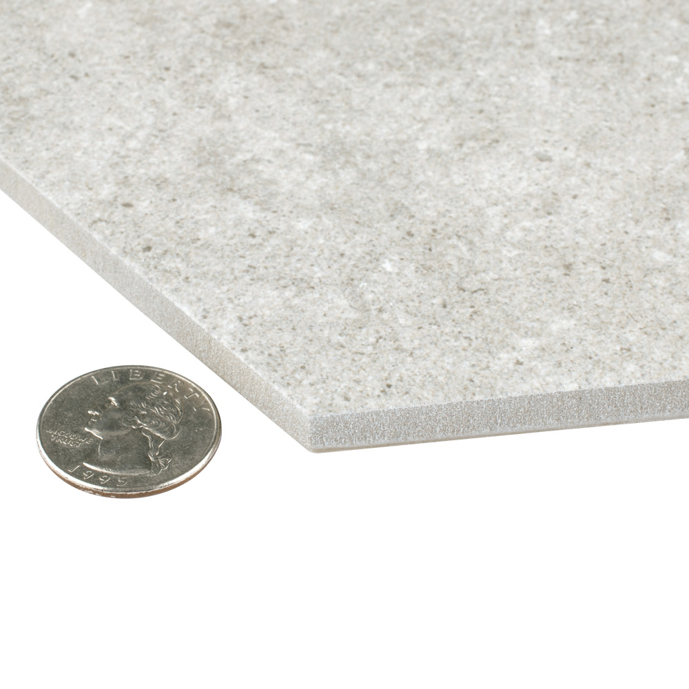 Traffic Hex Silver 8-5/8 in. x 9-7/8 in. Porcelain Floor and Wall Tile