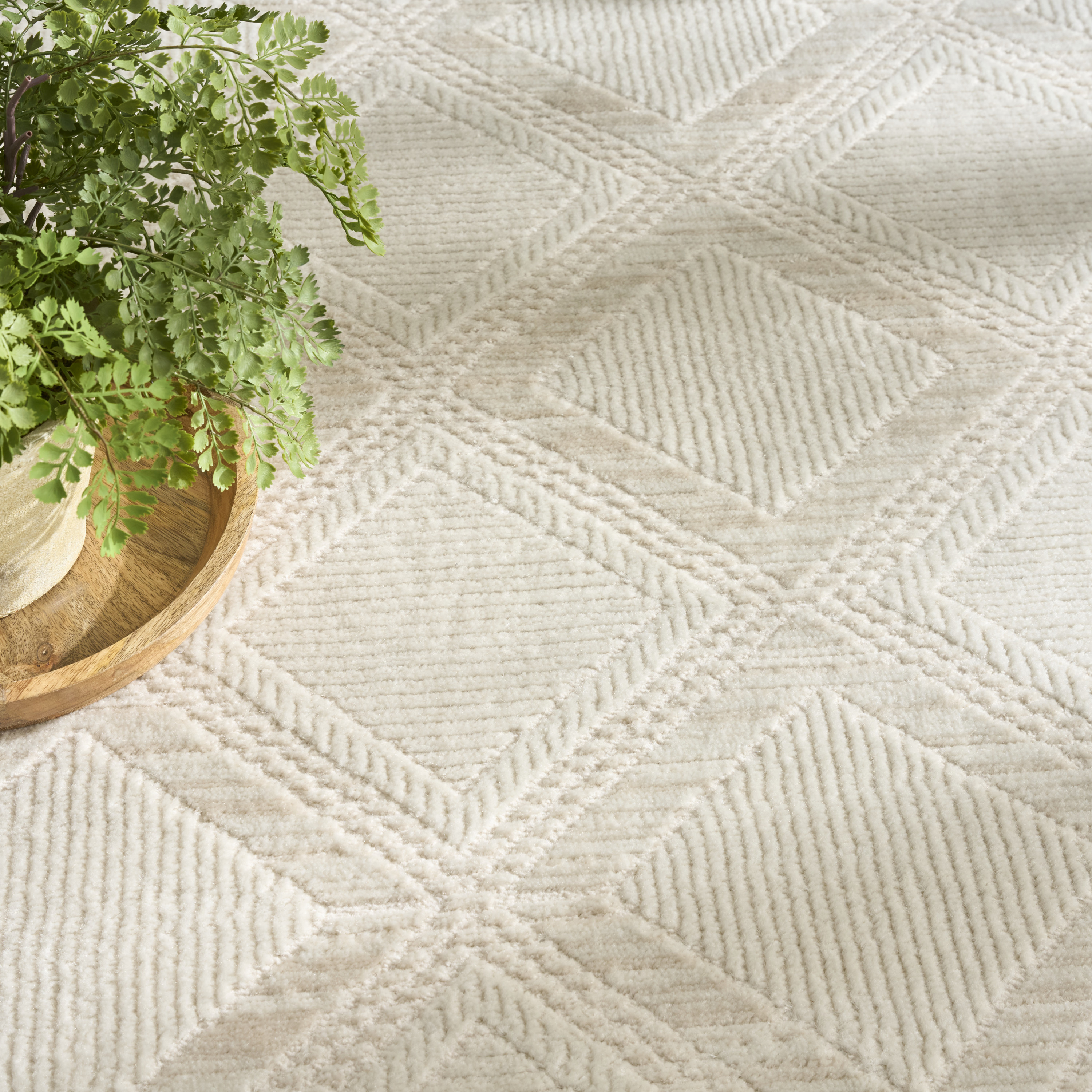 Nourison Serenity Home 9' x 12' Ivory Modern Indoor Rug