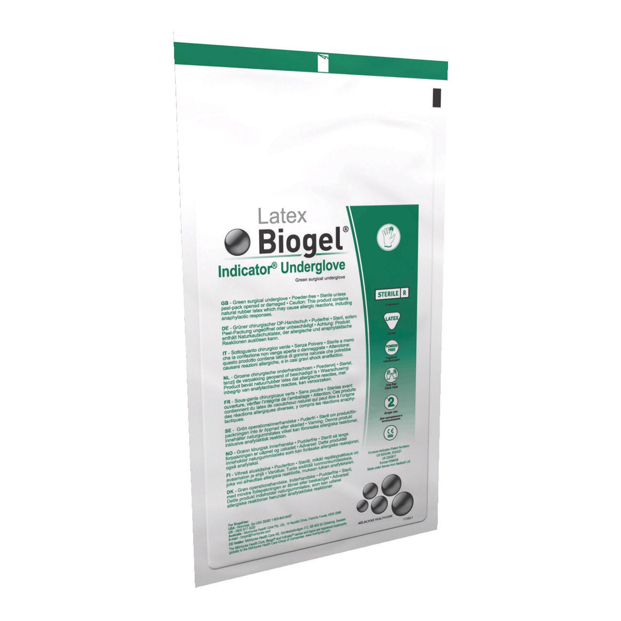 Biogel® Indicator™ Latex Surgical Underglove, Size 8, Green