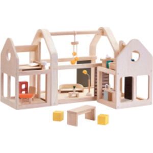 Slide N Go Wooden Dollhouse with Furniture